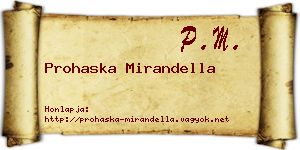 Prohaska Mirandella névjegykártya